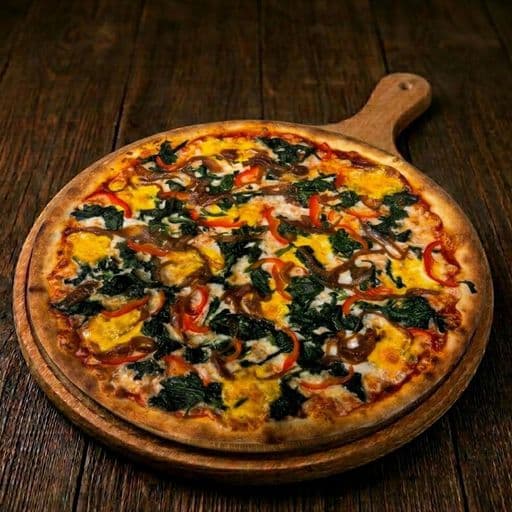 Ispanak Cheddar pizza