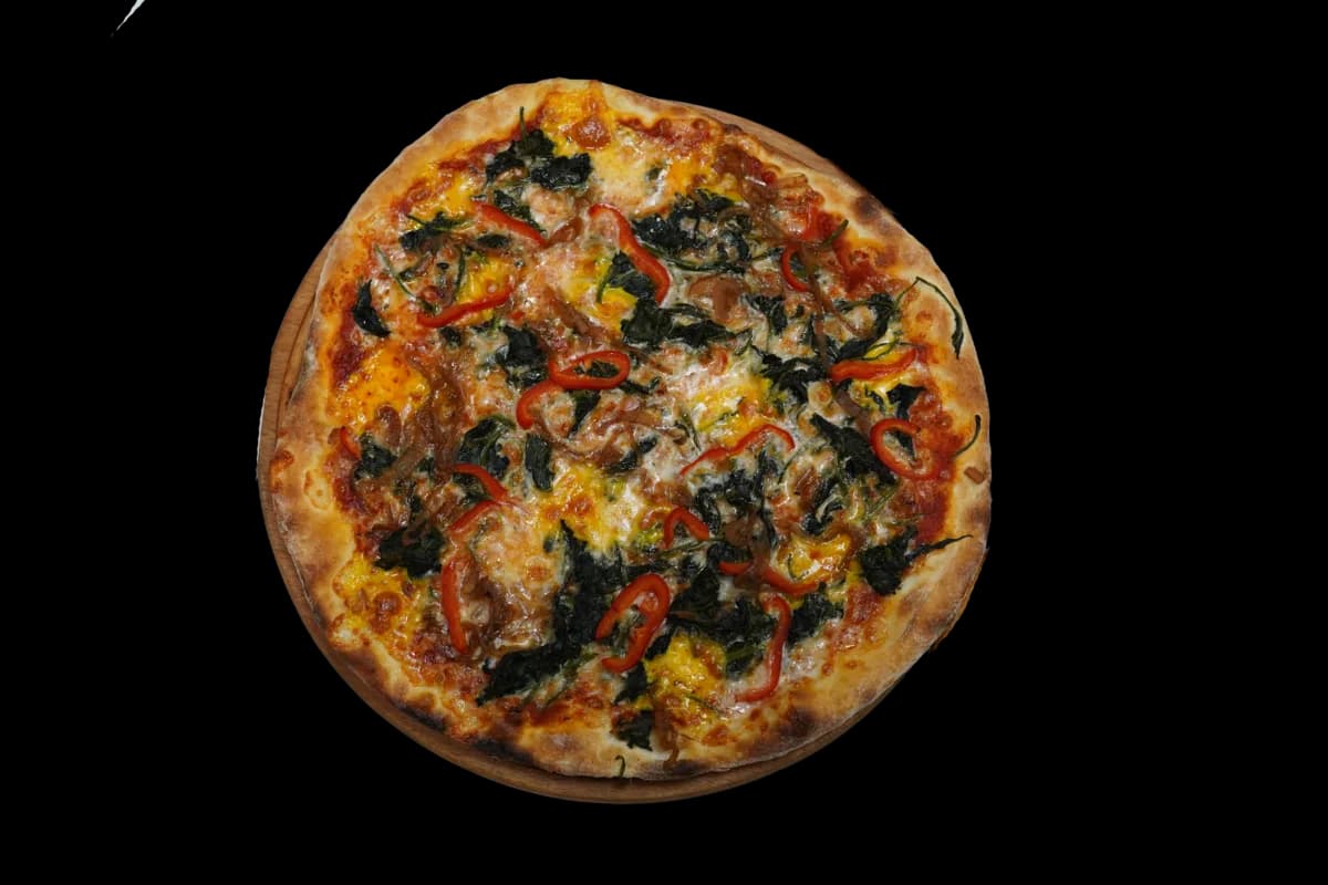 Ispanak Cheddar pizza